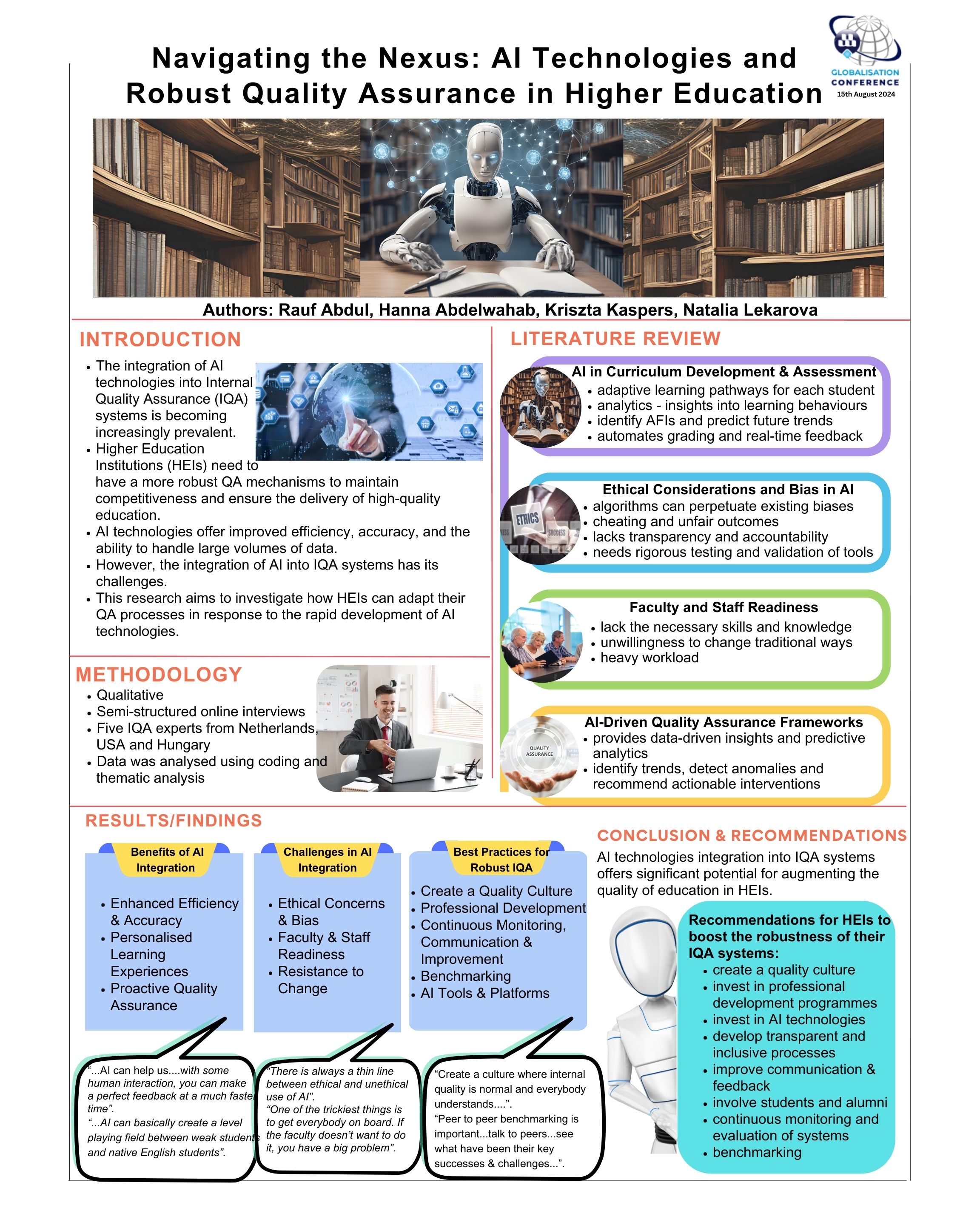 Navigating the nexus: AI technologies and robust quality assurance in higher education